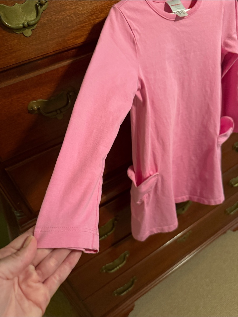 Hanna Andersson Girls' Pink Long-Sleeve Heart Pocket Dress 110cm/ Size 5t - Picture 4 of 5